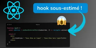 Image illustrant le code du hook useSyncExternalStore en React